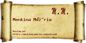 Menkina Mária névjegykártya